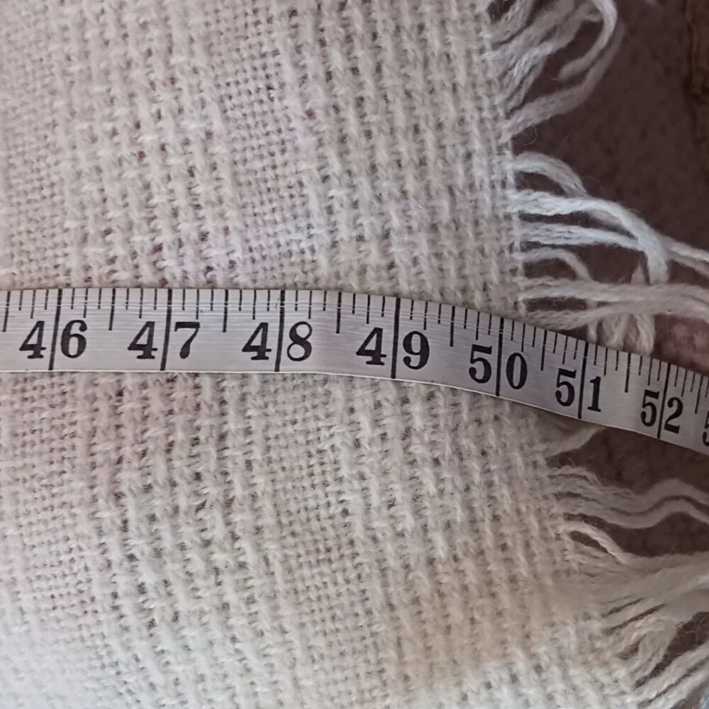Faribo Vintage Throw Blanket Fringe Cream